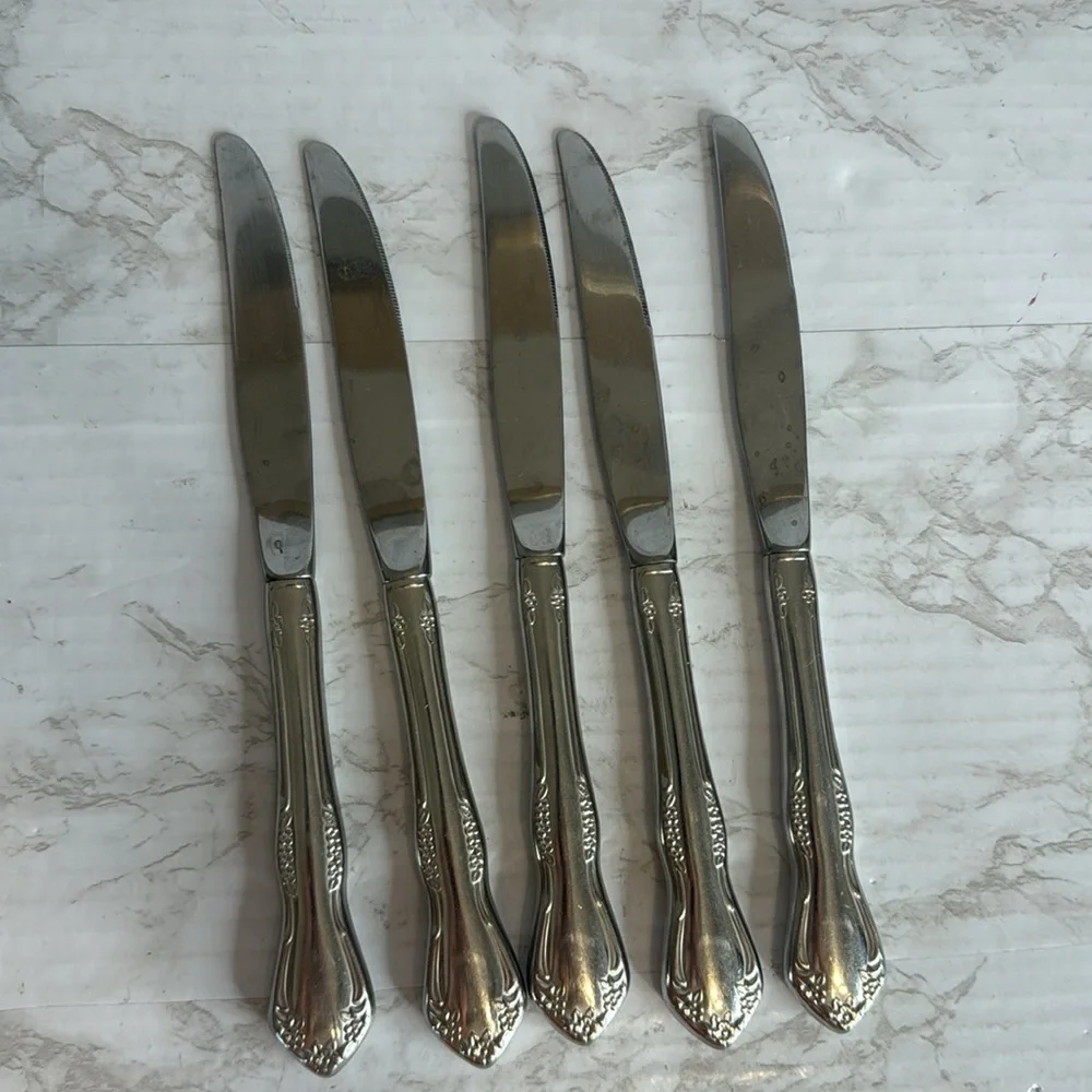 Oneida Ltd Mansfield Amadeus Wm A Rogers Deluxe Stainless Dinner Knives-Set of 5